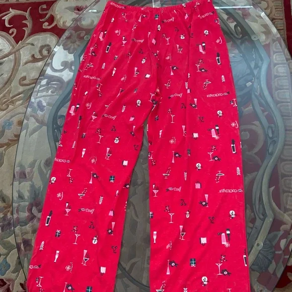 Super cute red pajamas y2k comfy sleepwear pants Christmas Santa night bottoms - Picture 7 of 7